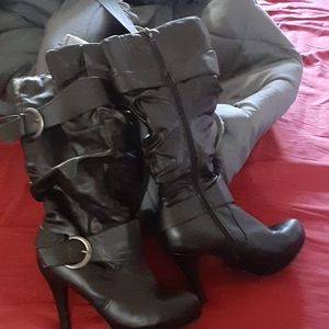 Wild diva leather calve boots
